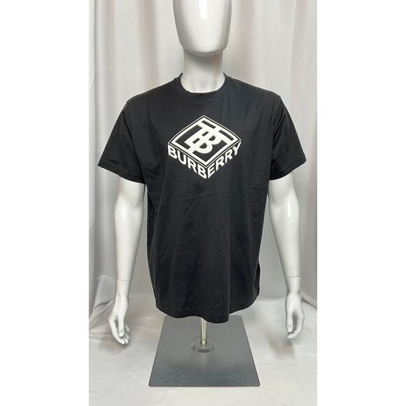 NWT! Burberry Ellison Diamond Logo T-Shirt 'Black LARGE - Picture 1 of 11
